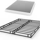 GRUSIGN 5-Inch Quick Assembly Smart Box Spring Queen Size, Metal Mattress Foundation, Box Bed Frame/Base Cama with Strong Metal Frame, Anti-Noise, Low Profile, Queen (Black)