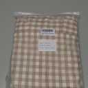 Aryeleay 2 Pack Khaki White Plaid Ruffle Throw Pillow Covers, 100% Cotton Gingham Checkered Farmhouse Decorative Pillow Shams for Bed/Sofa - 20 x 20