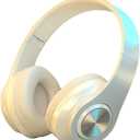 Generic Bluetooth 5.1 Headphones Wireless Bluetooth Headset Bluetooth Headphones Over Ear Foldable Lightweight Headset Wireless Headphones with Microphone for Travel Work Sports, White