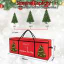 HikooLSS Christmas Tree Storage Bag 12 Ft Tall Tree Container/Holder Heavy Duty Oxford Dual Mesh Pockets,Moistureproof,Extra Large Christmas Tree Box for Big Xmas Tree Wide Opening Red(65X23X27in), Fit 10-12 Feet