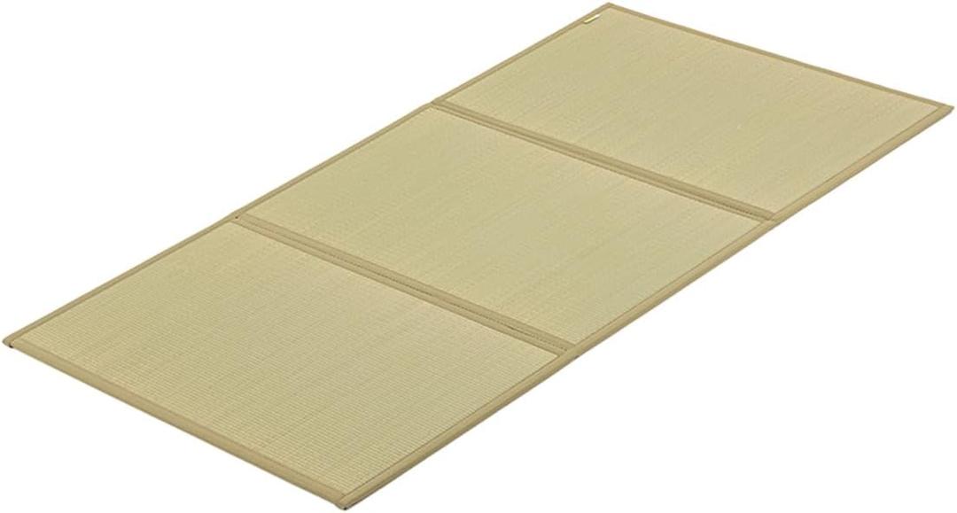 FULI Japanese Tatami Mattress, Tatami Rug, Igusa Mat (Japanese Rush Grass) Folds in Three, Made in Japan (Natural, Twin) (Twin (75"L x 39"W x 0.5"Th))