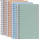Oxford Poly Spiral Notebooks, Small 5.7 x 8.5 Book, Thick Poly Cover, White Paper, College Rule, 80 Sheets/160 Pages, Neutral Colors, 4 Pack (69721)