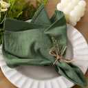Socomi Cloth Napkins Green Fall Thanksgiving Washable Reusable Bulk Linen Cotton Napkins Set of 10 17"x17" for Wedding Party Bridal Baby Shower Birthday Dining Table Decorations