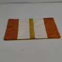 Yangest Orange Patchwork Lumbar Throw Pillow Cover Striped Velvet Cushion Case Modern Neutral Oblong Pillowcase for Sofa Couch Bedroom Living Room Home Decor, 12x20 Inch