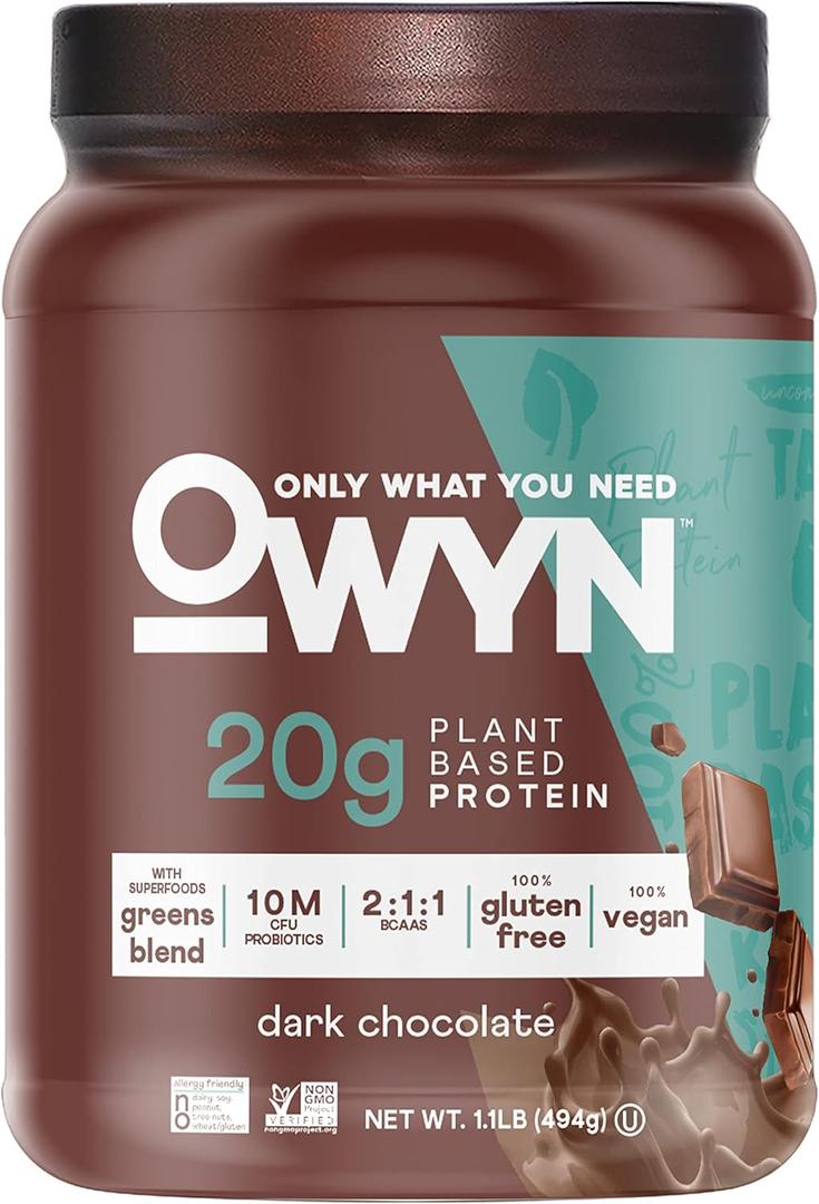 OWYN Only What You Need Plant-Based Protein Powder, Dark Chocolate, 1.17 lbs (EXP 11/01/25)