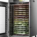Rotary Food Dehydrator 16 Trays, Commercial Large Rotating Food Dryer Machine for Jerky, Herbs, Mushrooms, Fruit, Dog Treats, 1500W Full Stainless Steel Industrial Dehydrater (Gunmetal Gray)