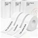3 Rolls 15x50mm (0.59"x1.96") Thermal Label Maker Paper, Adapted Label Print Paper for D11 D110 D101 Label Printer, Multi-Purpose Thermal Paper Black on White, 130 Labels/Roll, White