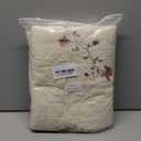 vctops 2-Piece Elegant Floral Embroidered Pillow Shams King Size 100% Cotton Quilted Decorative Pillow Shams Set (Cream,20"x36")