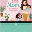 2026 Calendar - Mom Calendar 2026, Magnetic Calendars for Refrigerator, Jan.2026 - Dec.2026, 11.81"x12.38", Family Calendars 2026, Fold-out Wings, Large Pocket, Hanging Hook