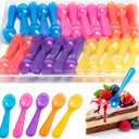Mini Tasting Spoons 3 Inch, BPA Free Multi-Color Plastic Disposable Spoons for Ice Cream, Dessert, Yogurt & Samples, Small Party Spoons Bulk Pack (Multi-Color-200pcs)