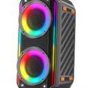 Bluetooth Speaker, 300W Peak Power Wireless Boombox Speakers with Deep Bass, Portable Loud Stereo Sound Large Subwoofer with Led Light Show for Party Outdoor Camping (Black)
