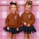 Halloween Mama and Mini Matching Outfits - Spooky Graphic Crewneck Pullover Sweatshirt Halloween Mom Gift Baby Clothes (18-24 Months, Brown)