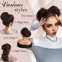 FREEMEIGE Messy Bun Hair Piece Human Hair Buns Hair Piece Claw Clip Bun Natural Curly Chignon Ponytail Fluffy Donut Updo Hair Pieces Messy Hair Buns Scrunchies for Women