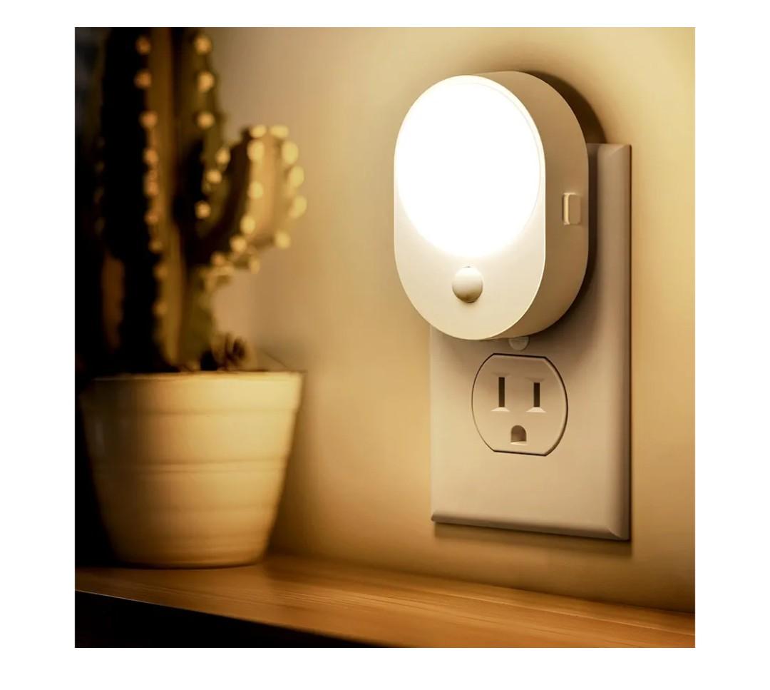 L LOHAS LED Motion Sensor Night Light,[2-PACK] Night Lights Plug into Wall,Motion Sensor and Dusk to Dawn Sensor,3000K Soft White,30/60/100lm Brightness Dimmable,Nightlight for Bathroom