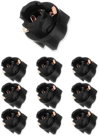 Lanuovx 10 Pack T5 2721 T1.5 Twist Lock Wedge Instrument Panel Dash Light Bulbs Base Socket Replacement fit for 2721 206 Type Bulbs