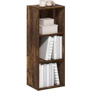 Furinno LUDER Book Shelf, 3-Cube Bookshelf, Bookcase with Open Shelves, 9.3 x 12 x 31.5, Easy Assembly, for Living Room, Bedroom, Home Office, Amber Pine, 3-tier Cube
