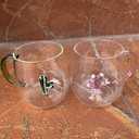 Youngky Store 3D Crystal Glass Animal Plant Wishing Coffee Cup - Milk Chocolate Cappuccino, Party Office Morning Cup for Home Office Decoration (Cactus)