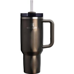 STANLEY Quencher H2.0 Tumbler with Handle and Straw 40 oz | Flowstate 3-Position Lid | Cup Holder Compatible for Travel | Insulated Stainless Steel Cup | BPA-Free | Fluted Gunmetal Shine