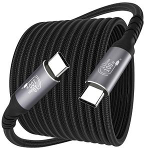 USB C Cable 25FT, USB C 3.1 Gen 2X2 Cable, 4K60Hz Monitor Video Output, 10Gbps High Speed Data Transfer, 100W Fast Charging, for Car Carplay iPhone 16, MacBook, Action Camera, Portable Monitor