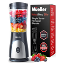 Mueller Personal Blender for Shakes and Smoothies with 15 Oz Travel Cup and Lid, Juices, Baby Food, Heavy-Duty Portable Blender & Food Processor, Grey