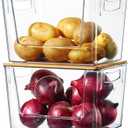 Pantry Organizers Storage, 2 Pack Onion and Potato Storage Bins Large Capacity Kitchen Counter Bins for Garlic, Fruit, Vegetable, Can Storage Countertop Organizer (12" x 7" x7")