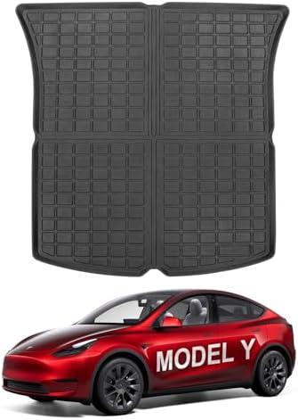 KUNIST Trunk Mat for Tesla Model Y 2025, [All-Weather] Soft TPE [Premium Thickened] Rear Cargo Liner Compatible with Tesla Model Y 2021-2025 and New Model Y Juniper (5-Seater)