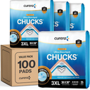 Chucks Premium Disposable Underpads 36”x36” [100-Count] Ultra Absorbent Chux Incontinence Bed Pads Disposable Adult with Adhesive Tape, Pee Pads Pet Training Pads XXXL 36x36 Bulk Pack