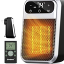 GiveBest Small Plug In Heater, Digital Display Bathroom Heaters for Indoor Use, 800W PTC Ceramic Portable Electric Mini Heat with Adjustable Thermostat and Timer for Office Bedroom Home