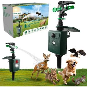Animal Repellent  Motion-Activated Water Sprinkler Solar Powered Cat, Dog, Deer, Squirrel, Skunk Repellent for Lawn, Garden & Yard Protection