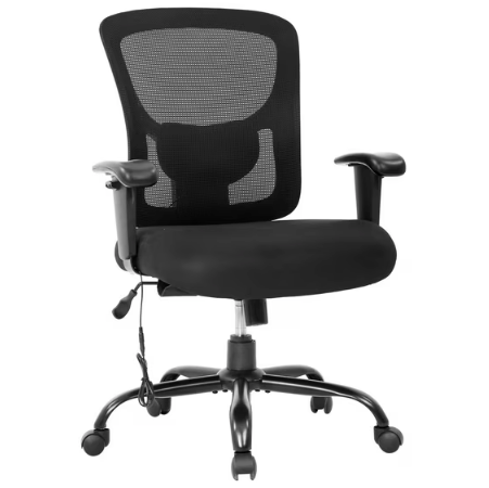 BestOffice Big and Tall Office Chair, Lumbar Support, Adjustable Arms and Height for Adults(Black)