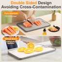 Titanium cutting boards for Kitchen,2-in-1 Double Sided Food Grade,Pure Titanium and Wheat Straw PP, Double Chopping Boards for Meat and Fruits Easy to Clean Size 15x10