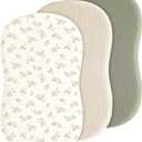 Baby Muslin Bassinet Sheets 3 Pack for Boys & Girls, Soft Breathable Cotton Bassinet Mattress Cover, Universal Fit for Hourglass, Oval, and Rectangle Mattress (Spring Meadow)