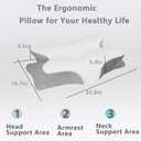 Cervical Neck Pillow, Premium Ergonomic Pillown,Memory Foam Pillow for Neck & Shoulder Side Sleeping (Gray)