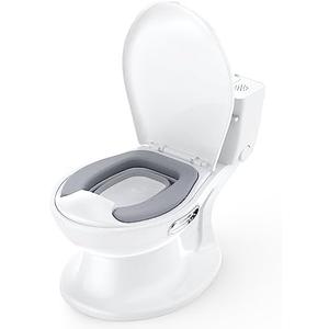 Potty Training Toilet for Baby, Realistic Potty Training Toilet with Soft Seat,Realistic Flushing Sound,Removable Pot,Storage Tank,Toilet Paper Holder,Splash Guard,Non-Slip for Toddler