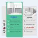 Breathable Crib Mesh Liner, 11" H (28cm) Essential 3mm Mesh, Protects Baby Legs and Arms, Grey