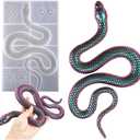 KyeeaDIY Large Snake Epoxy Casting Mold for Wall Hanging and Home Decoration, with 6 Small Snake Mold for Jewelry DIY Epoxy Mold for Earring, Keychain Crafts Decoration Making (1 Pcs)