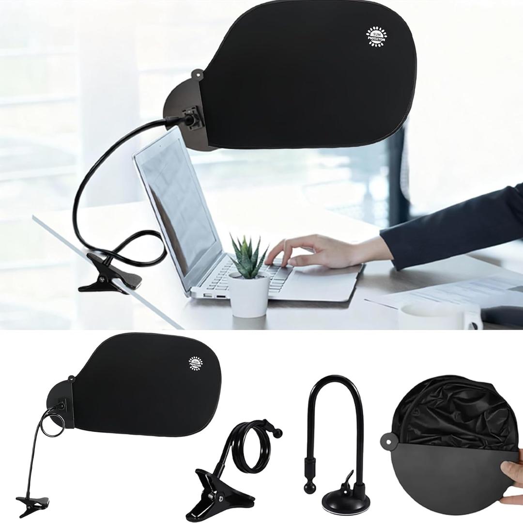 Adjustable Office Desk Shade, Cubicle Shade and Car Shade, Glare and Disturbance Protection for Working Spaces, Black