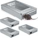 Qualirey 2 Pack Multi Catch Mouse Trap Clear Top Humanized Mouse Trap Rodent for Indoor Outdoor Rat Control Pet and Security (Silver)
