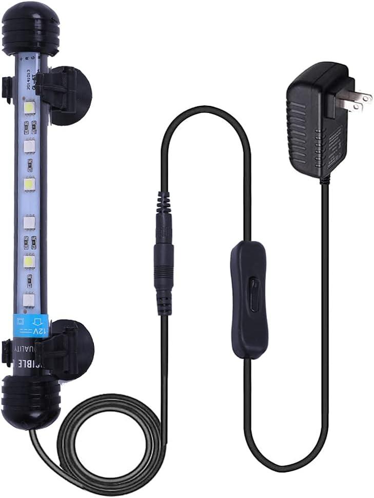 MLJ LED Aquarium Light, 7-44 Inch Waterproof Fish Light White with Blue, RGB Underwater Lamp Submersible LED Light for Fish Tank