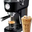 Espresso Machine with Powerful Steam Milk Frother, 20 Bar Coffee Machine for Latte, Cappuccino, Compact Espresso Maker for Home, Fast Heating, 42oz Removable Water Tank, Black