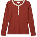 REORIA Women's 2025 Fall Long Sleeve Henley T Shirts Button Ribbed Knit Slim Fit Casual Basic Tops 
 Size M