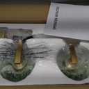 Vintage Bathroom Vanity Light Fixture 3 Lights Gold Bathroom Lighting with Green Glass Shade Mid Century Vanity Light Over Mirror for Kitchen Bedroom Living Room Farmhouse