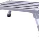 Homeon Wheels Large RV Step Stool, Adjustable Height Aluminum Folding Platform Step and Ladder with Non-Slip Rubber Feet, More Stable Supports Up to 1,500lbs Safety RV Steps 19" x 14.5"