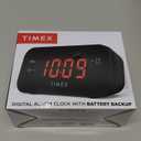 Timex Alarm Clock with Large Display, Digital Alarm Clock for Bedroom Includes 120V Universal Power Adapter (T121B - Black), 5.52"W x 2.36"H