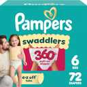 Pampers Diapers - Swaddlers 360° - Size 6, 72 Count, up to 100% Leakproof Comfy Dry Fit, Designed for Easy Changes, Pull On Baby Diaper