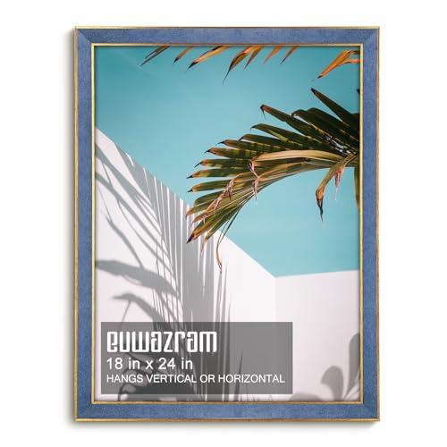 Euwazram 18x24 Frame - Single Frame, Christmas Elegant Sky Blue Suede Poster Frame for Artwork, Puzzles, Photos & Movie Posters