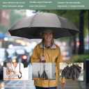 MRTLLOA 40/49/56 Inch Oversize Windproof Inverted Reverse Upside Down Umbrella, Golf Size Rain Umbrella, Double Layer, C-Shaped Handle for Men, Women and Kids