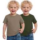 Custoneei 2 Pack Toddler Boys Short Sleeve Shirts, 2-Color, 3T