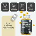 WeightWorld Sugar Free Creatine Gummies 5g (5000mg) | Pre & Post Workout Gummy | 90 Vegan Creatine Monohydrate Gummies for Men & Women (1 Month Supply) - 3 per Day | Non-GMO, Natural Lemon Flavor