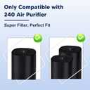 240 Replacement Filter Compatible with 240 Air Purifier, 3-in-1 High-Efficiency Filtration with Activated Carbon for Air Pollutants, Odor and Smoke, 4 Pack, White